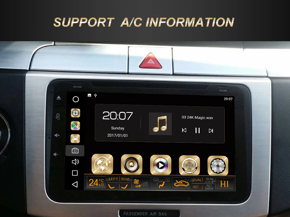 Top Dasaita 8" IPS 2 Din Car DVD Player Android 9.0 for VW Passat Golf 5 6 Polo Tiguan Jetta Touran GPS Radio 4G RAM 1024*600 MP3 8