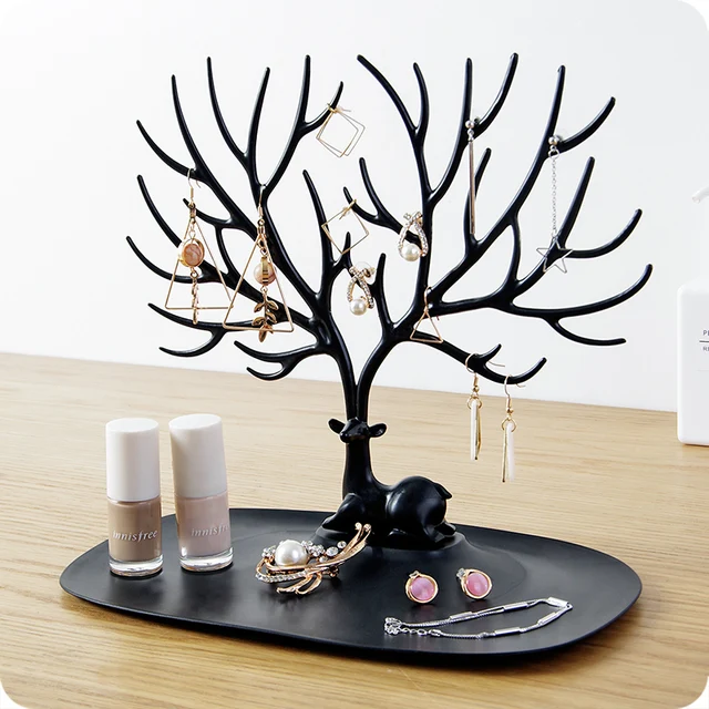 Deer Antler Jewelry Stand With Tray Display Rack Or Decorative Key Deer Antler Jewelry Stand With Tray Display Rack Or Decorative Key Holder Storage Hunting Cabin Decor Earring Necklace Bracelet