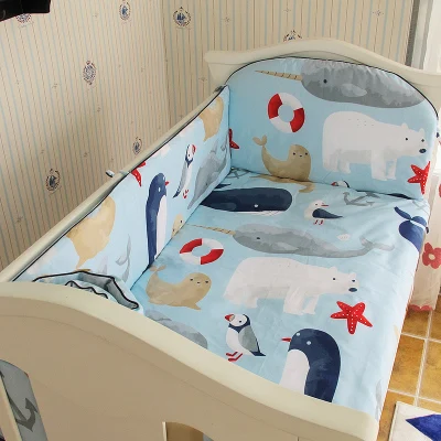 

Promotion! 5PCS newborn baby bedding set ,cotton crib bedding set Bedclothes ,include:(bumpers+sheet)