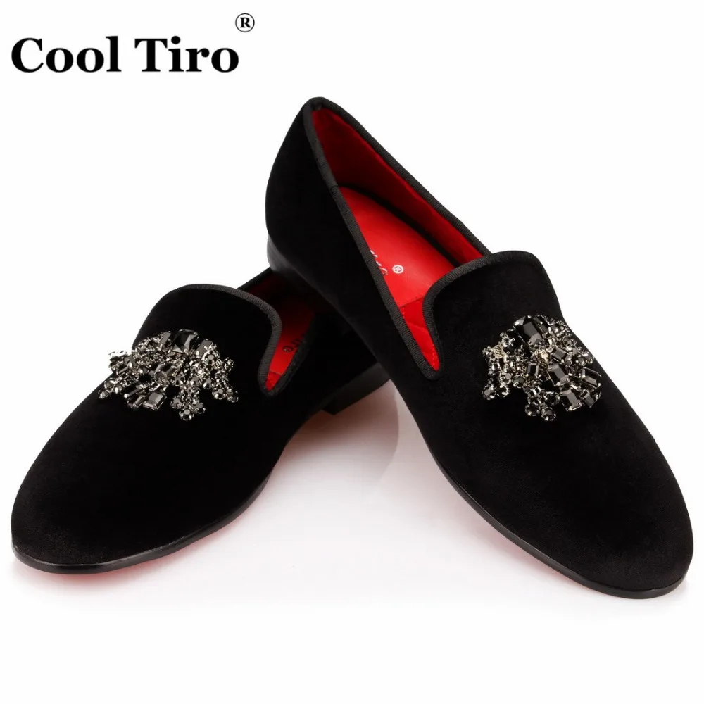 Cool TIRO/Slip-On Обувь Лоферы Одежда высшего качества черный бархат буровиков курение мода алмаз кисточкой повседневные платья свадебные туфли