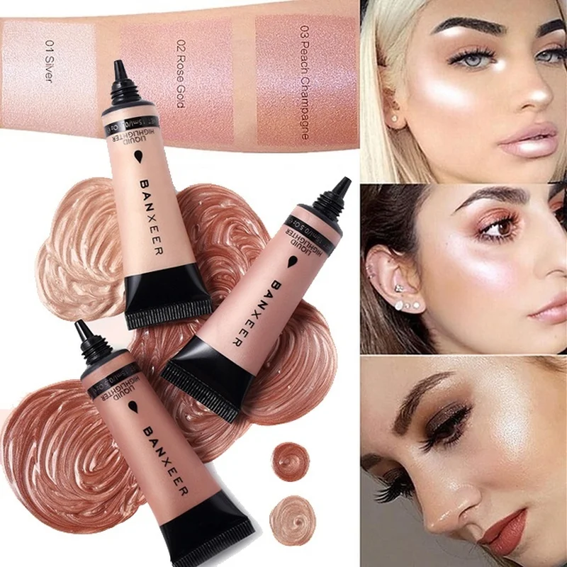 

15ml Liquid Highlighter Illuminating Concealer Make Up Cream Shimmer Contour Bronzer Shinning Body Face Glow Highlighter Makeup