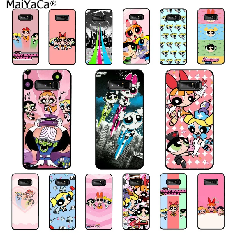 

MaiYaCa The Powerpuff Girls TPU Soft Silicone Black Phone Case for Samsung note 3 4 5 7 8 9 Huawei P9 lite mate 20 X Pro cover