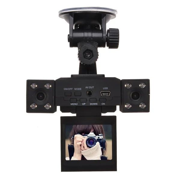 

XYCING H3000 Dual Lens Car DVR 2.0 inch 270 Degree Rotating Screen Lens 8 LED IR Night Vision Dual Camera Car Black Box DVR