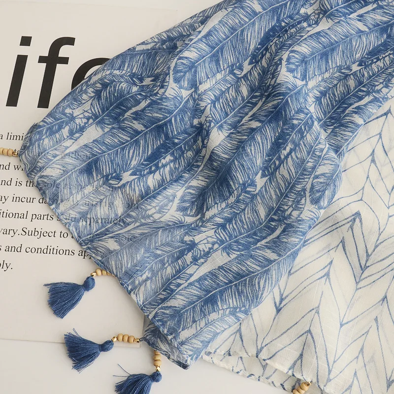 Guttavalli для женщин геометрический ленточки мягкая длинная шаль женский NiceCotton плед дерево бусины листок на шарф Богемия Полосы Шеврон шарфы