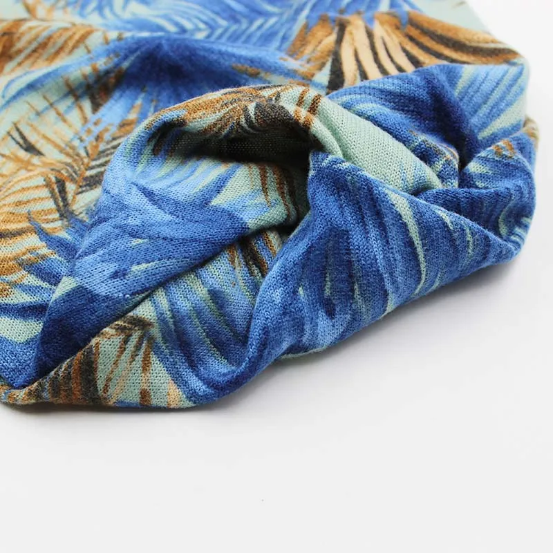 2 Used Women Cap Girls Autumn Winter Warm Beanies Knit Floral Leaf Hats for Lady Bonnet Scarf Hat