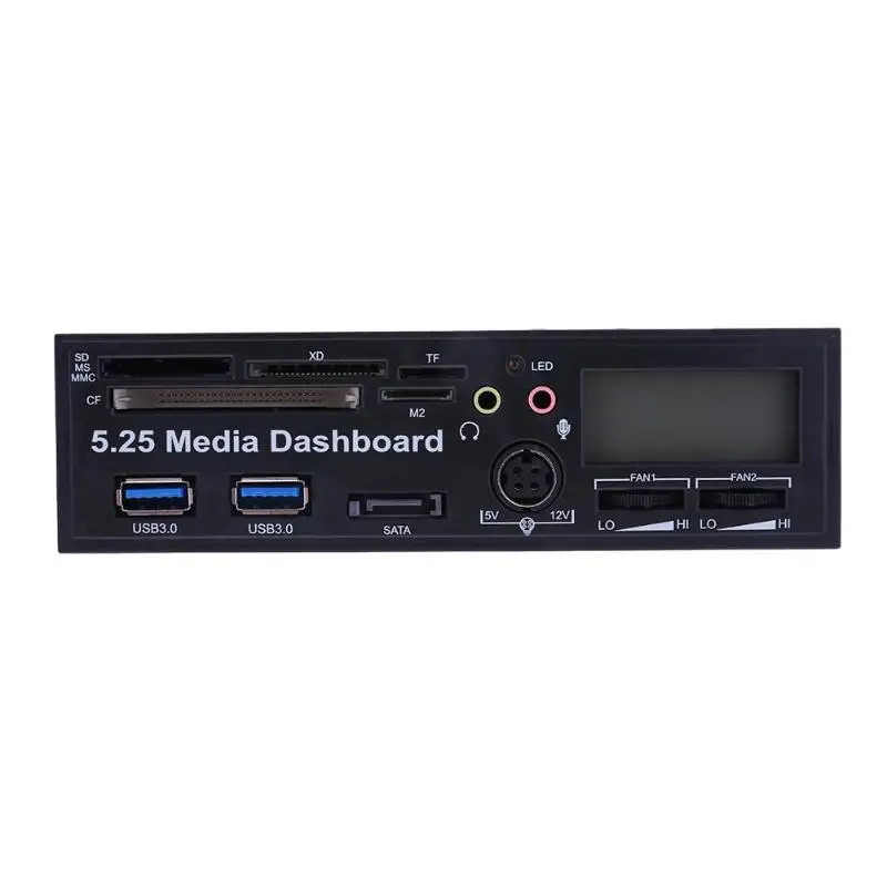 

Multifuntion 5.25" Media Dashboard Card Reader USB 2.0 USB 3.0 20 pin motherboard SATA Front Panel for SD TF CF card