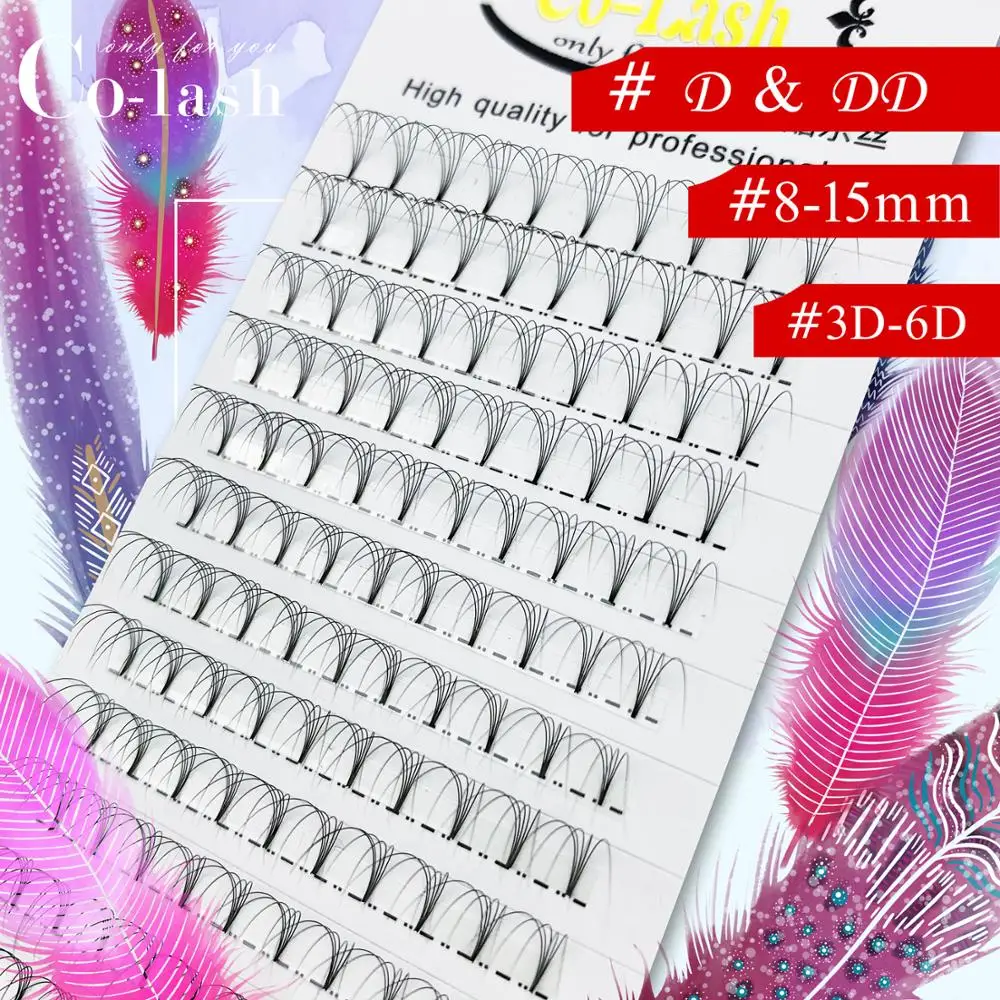 

Colash 3d/4d/5d/6d DD curl D curl Premade Volume Fans Lash Russian Volume Eyelash Extensions Premade Lash Extension Faux Mink
