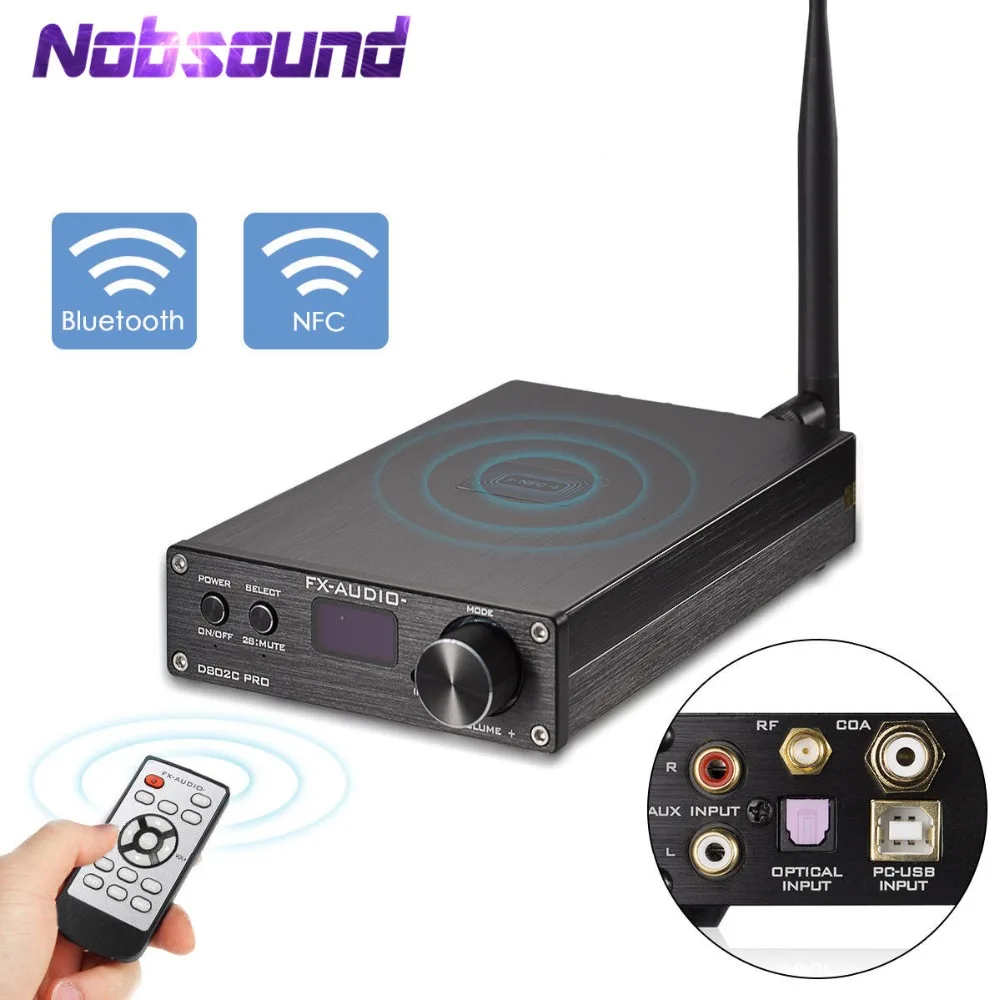 

Nobsound HiFi Digital Amplifier Remote USB Optical Coaxial Bluetooth AUX Integrated Amp 24Bit/192KHz 80W+80W OLED