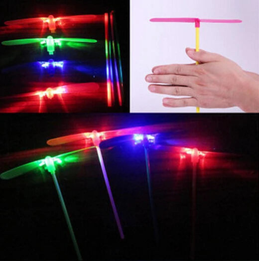 

Glow in the Dark Free Shipping 1200pcs LED Light Novelty Plastic Bamboo Dragonfly Propeller Outdoor Toy Kids Gift Flying YH106
