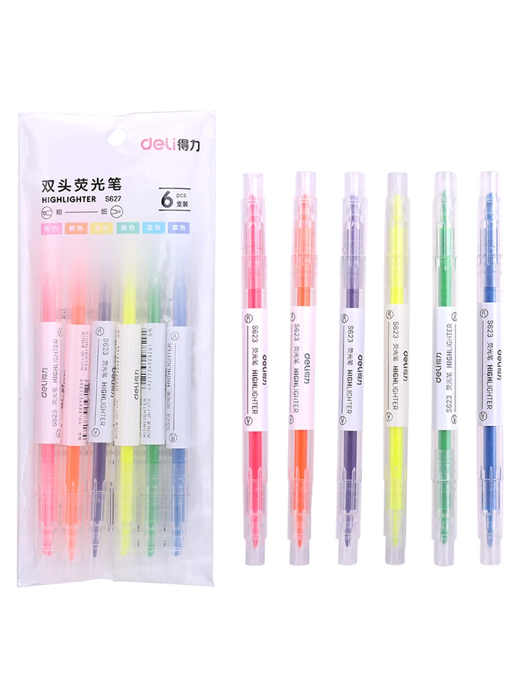

Fluorescent Pen Double headed Color Roughing Key Painting Set Pen Candy Marker Pen Students With A Set Of Silver Students