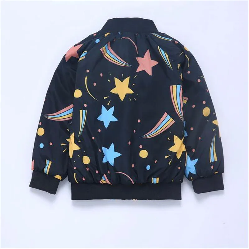 2018 весенне Осенняя детская Звездная куртка с принтом небо тонкое хлопковое