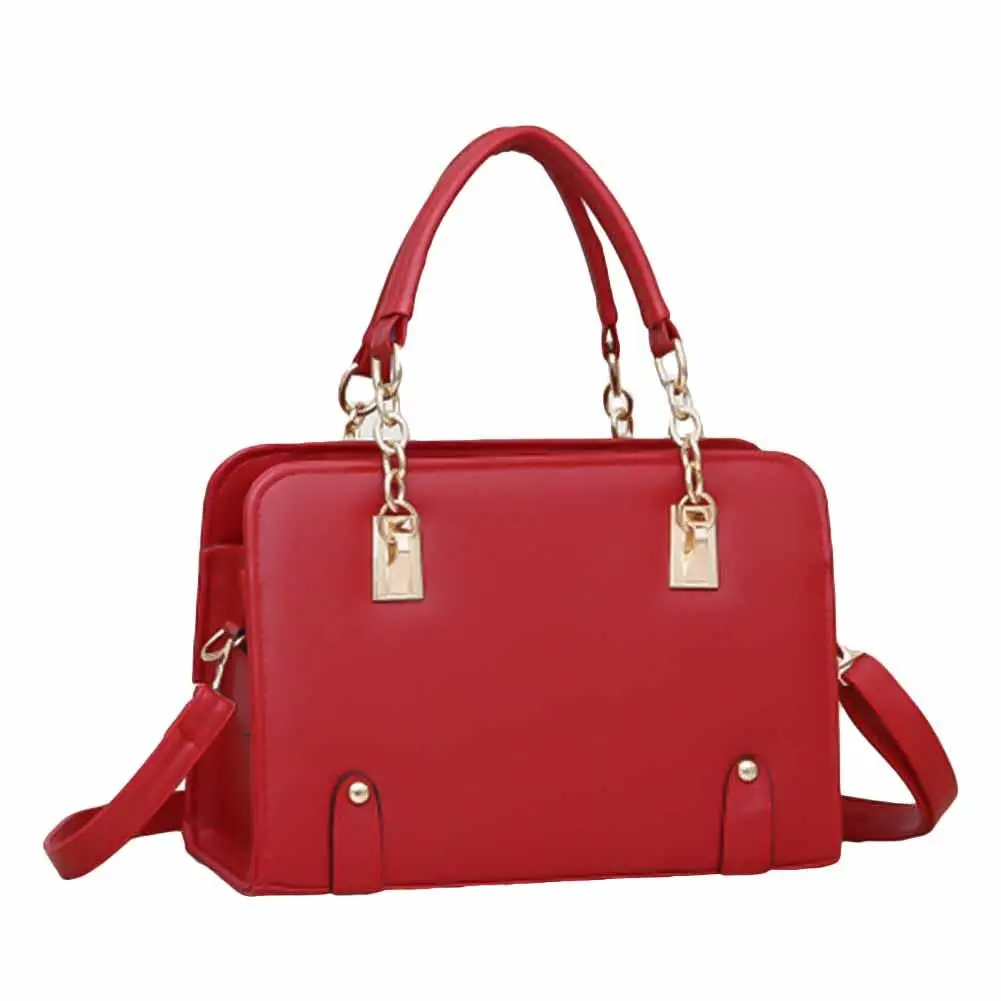

Women Fashion Solid Color Handbag Faux Leather Handbag Zipper Crossbody Shoulder Bag