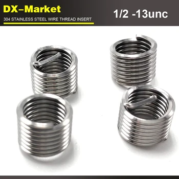 

1/2-13unc x1D , 50pcs , 304 stainless steel 1/2 unc thread inserts , sus304 wire thread repair fasteners