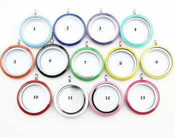 

10pcs/lot Mix 13 Colors Screw Stainless Steel Enamel Floating Locket Floating Charms Memory Locket For Women Jewelry