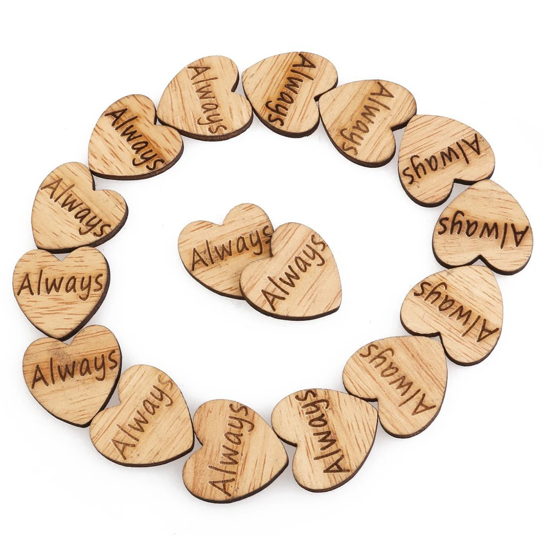 Wooden Hearts Scrapbooking Embellishments Crafts with Wood Grain with