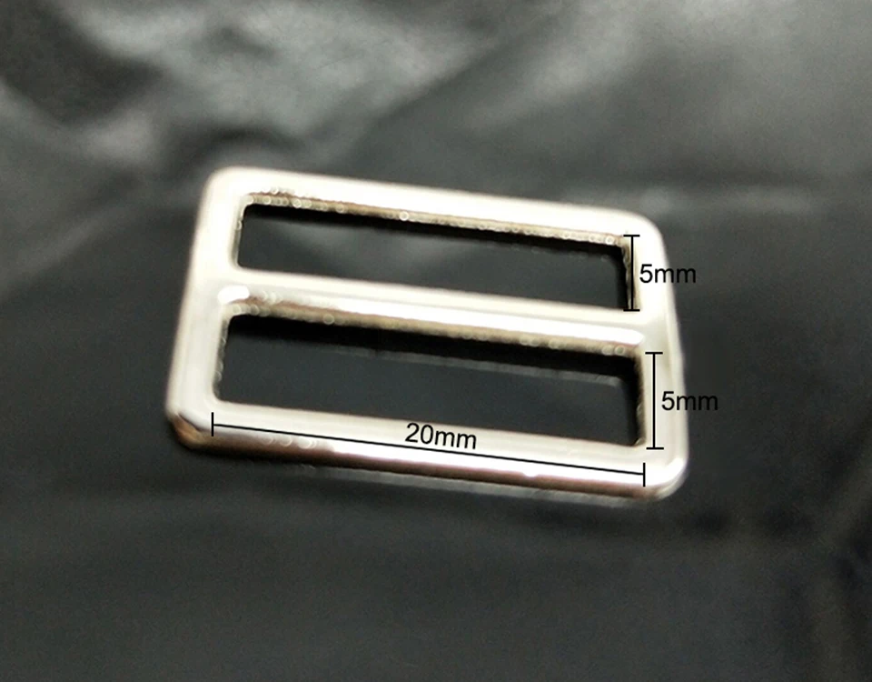 Description Picture 2 of item10pcs/lot Silver Iron plating Curve Tri-Glide Slider Adjustable Buckle for Bags Webbing suspender buckles