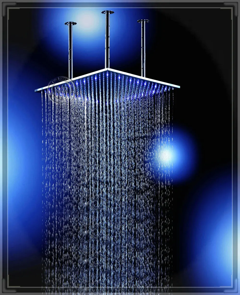 three holes 20 Inch LED Head Shower Temperature Control Top Shower