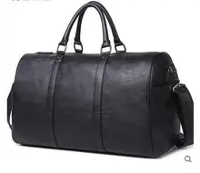 Fashion PU Leather Men’s Travel Bag Luggage & Travel Bag Men Carry On Leather Duffel Bag Weekend Bag Big Tote Handbag black