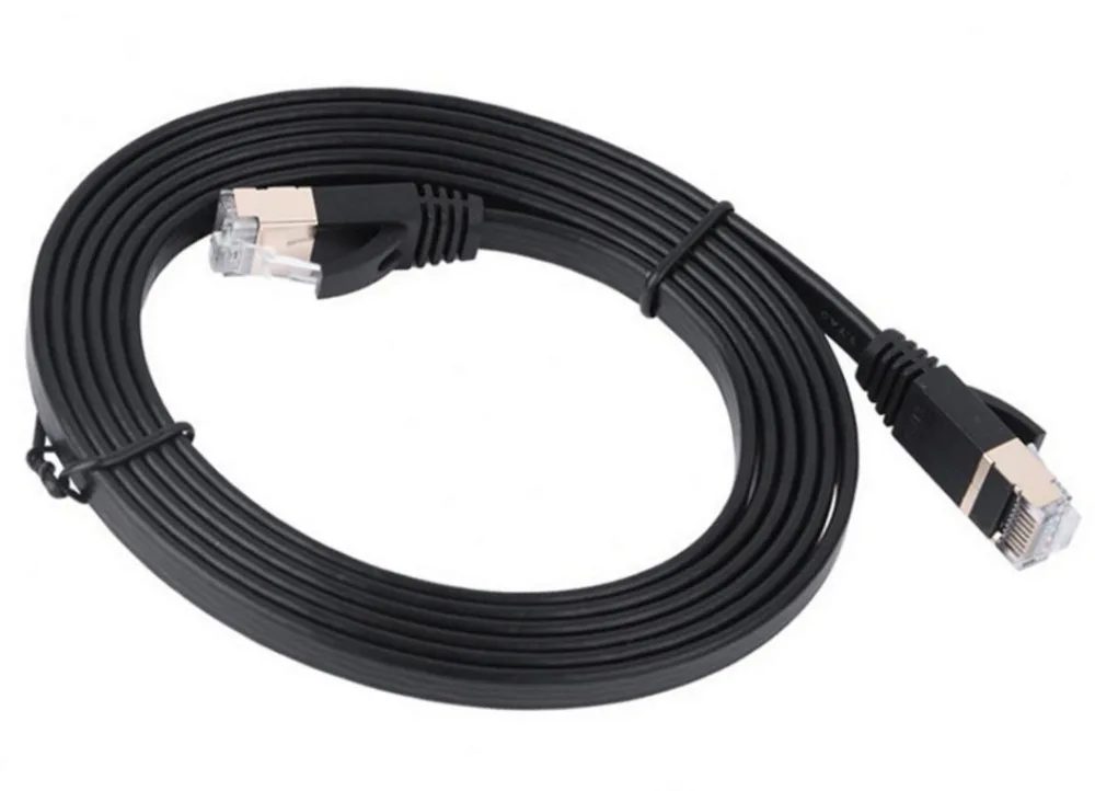 

7 type network cable pure copper twisted pair with shielding anti-interference high speed 10G flat network jumper YA13