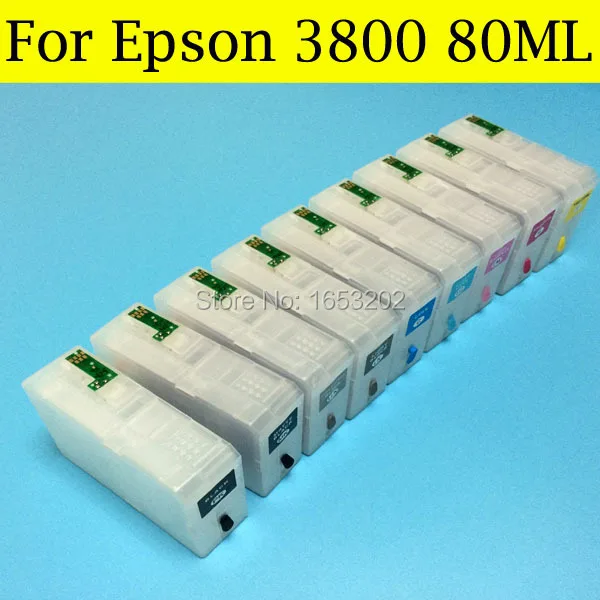 Лучшие чернильные картриджи T5801-T5809 580 краска для Epson Stylus Pro 3800 3800C принтер Pollter с