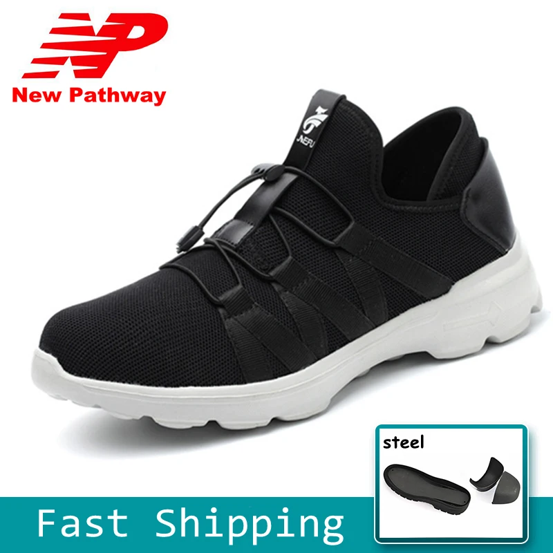 

Fashion Men's Safety Work Shoes Steel Toe Breathable Material Upper and Puncture-proof Soles Plus Size 36-48 MS64