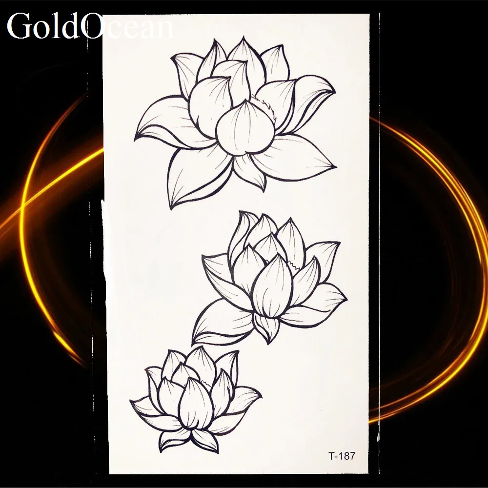 Us 038 Long Lasting Triangle Black Rose Temporary Tattoo Flower Leaves Bracelet Branch Tattoo Stickers Body Hands Art Fake Tatto Women In Temporary