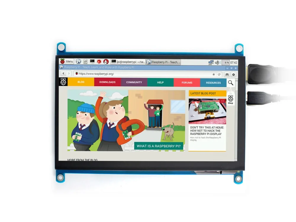 Waveshare 7 inch HDMI LCD (H) Computer Monitor 1024x600 IPS Capacitive Touch Screen Supports Raspberry Pi BB Black Banana Pi etc