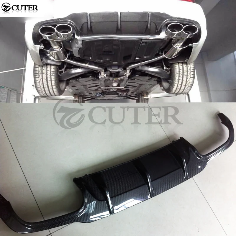 W204 C180 C200 C63 AMG стиль углеродное волокно задний бампер диффузор губа для Mercedes benz C260