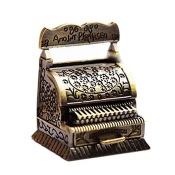

LCLL-1/12 Dollhouse Miniature Metal Vintage Carving Cash register Quality