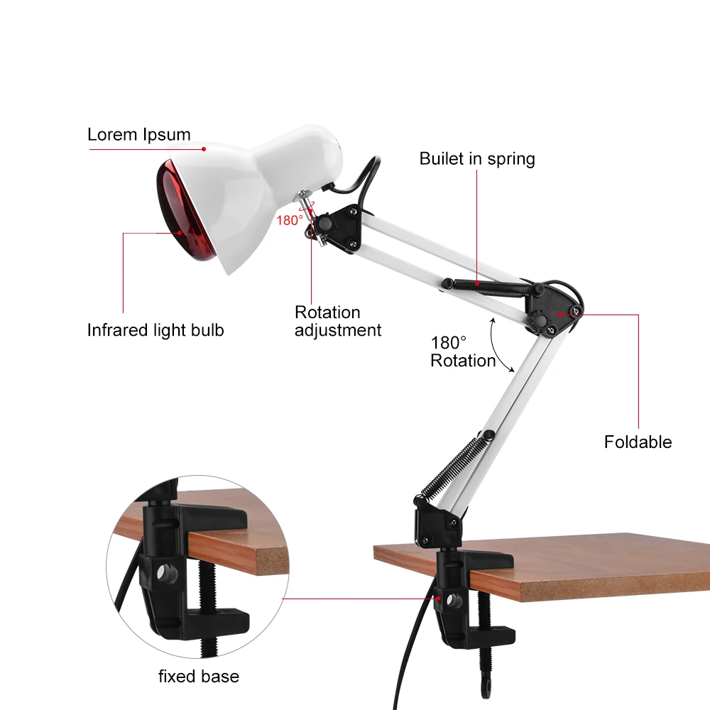 100 Вт 220 В Инфракрасный нагревательный ФИЗИОТЕРАПЕВТИЧЕСКИЙ энергетический нагревательный светильник для ревматизма, забота о здоровье, обезболивающая лампа, инфракрасная лампа