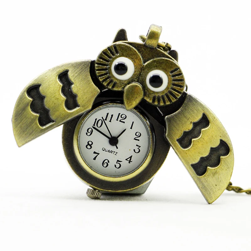 Fashion Owl With Active Wings Design Pocket font b Watch b font Chains Necklaces Owl Pendant