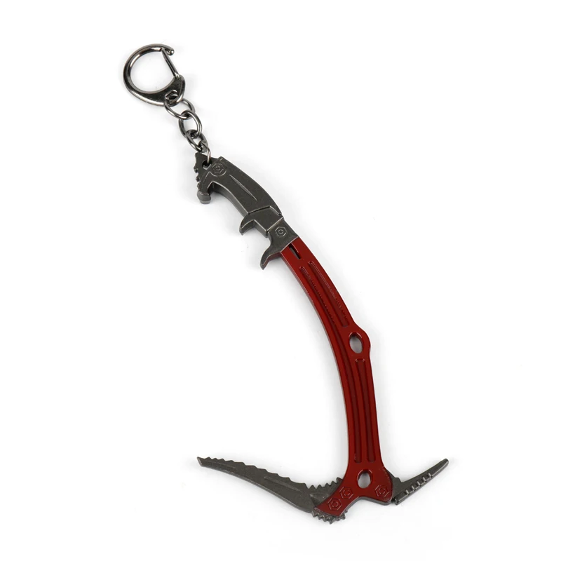 

HOT Game Rise Of The Tomb Raider Lara Croft Keychain Red Color Ice Ax Key Ring Charm Women Men car key Gifts