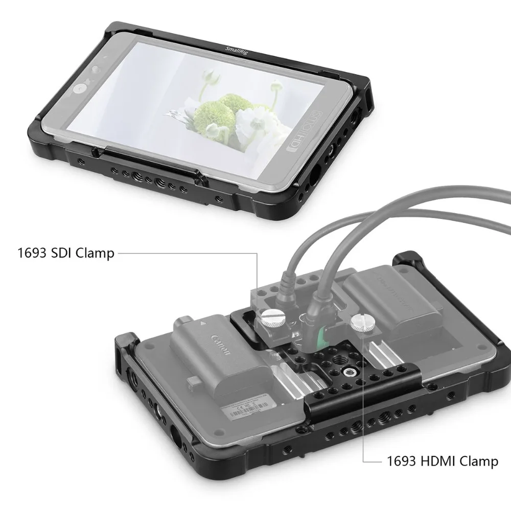 Skup SmallRig klatki monitora z osłona przeciwsłoneczna dla SmallHD 700 Series ekran 701 Lite 702 Lite 702 jasne Monitor osłona lcd 2131