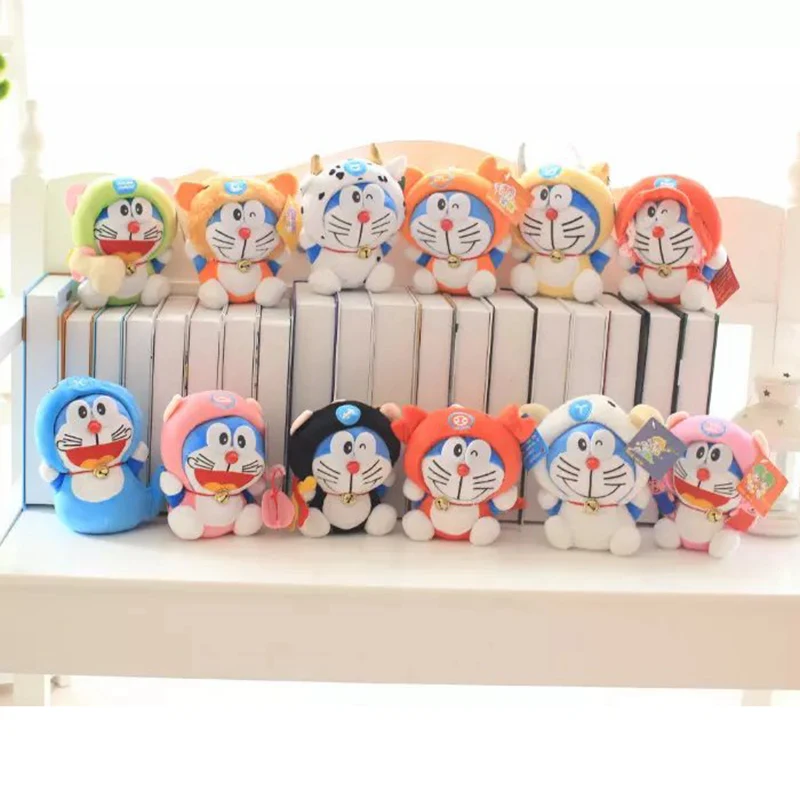 Kawaii Mini Doraemon Cat 12 созвездий оптовая продажа кукольный стежок брелок с подвеской из