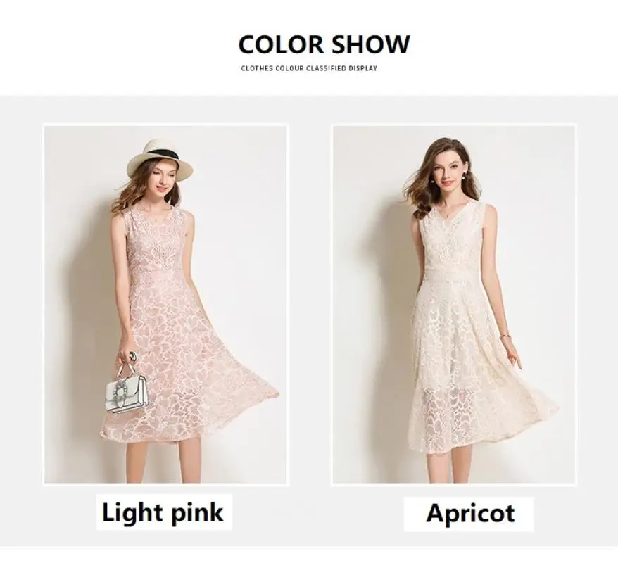 2018 Summer Lace Dress Work Casual Slim Work Women Party Dresses V-neck Sexy Hollow Out A-line Vintage Vestidos