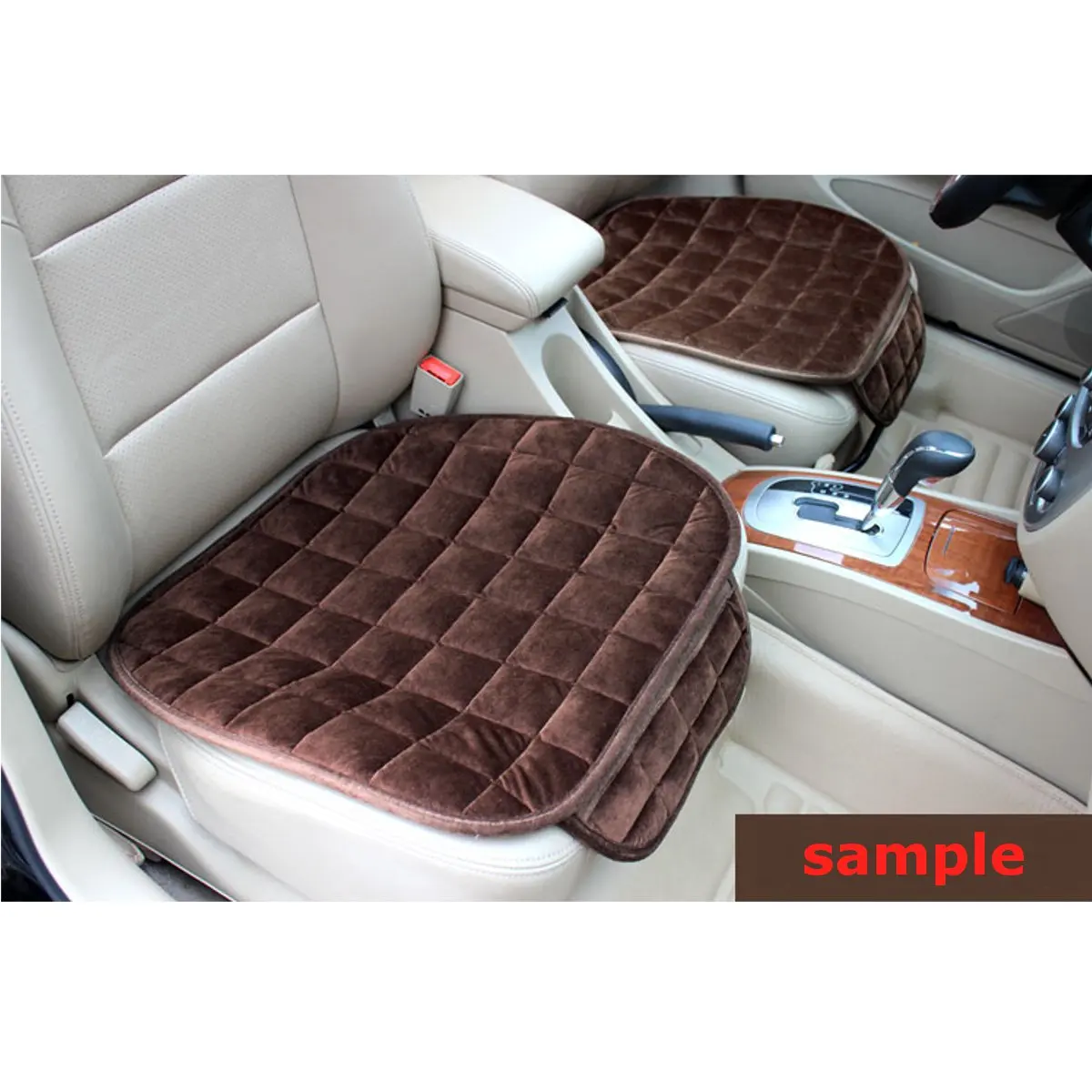 Автомобильный передний задний универсальный чехол для сиденья зимняя теплая черная подушка для сиденья противоскользящая задняя подушка для сиденья для автомобиля Авто протектор - Название цвета: Front Brown