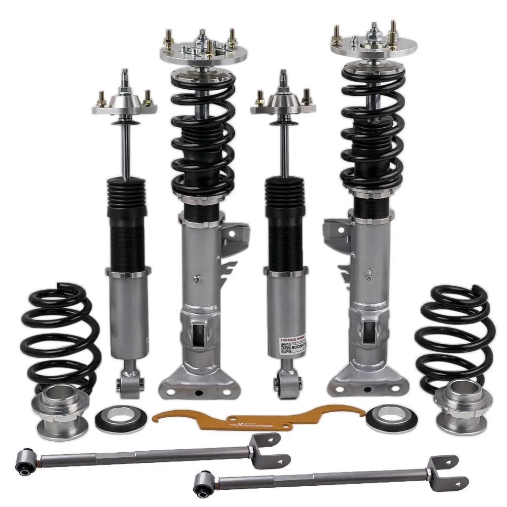 Kit Coilovers Per Bmw E36 Serie 3 318 320 323 325 328 24 Vie Ammortizzatori Adj Ammortizzatori Braccio Di Controllo Grigio Molla Supporto Superiore