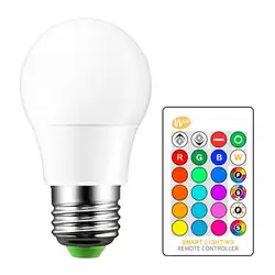 E27 светодиодный лампы 5 Вт 10 Вт 15 Вт RGB + белый 16 Цвет светодиодный светильник AC85-265V меняющийся красный-зеленый-синий лампочки с дистанционным