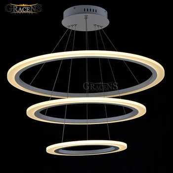 

Modern LED Chandelier Light Fixture LED Acrylic Hanging Lamp LED White suspension lamp Stair Lights Fast Shipping
