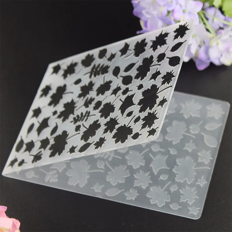 

YLEF028 Maple Plastic Embossing Folder For Scrapbook Stencils DIY Album Cards Making Decoration Template Mold 10.5*14.5cm