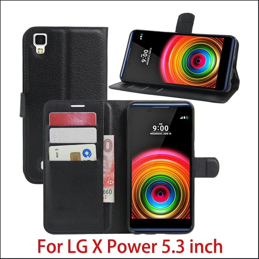 

For LG X Power Case Luxury Flip Leather Stand Case Hight Quality PU Leather Cover For LG X Power Book Style Cover For LG X Power