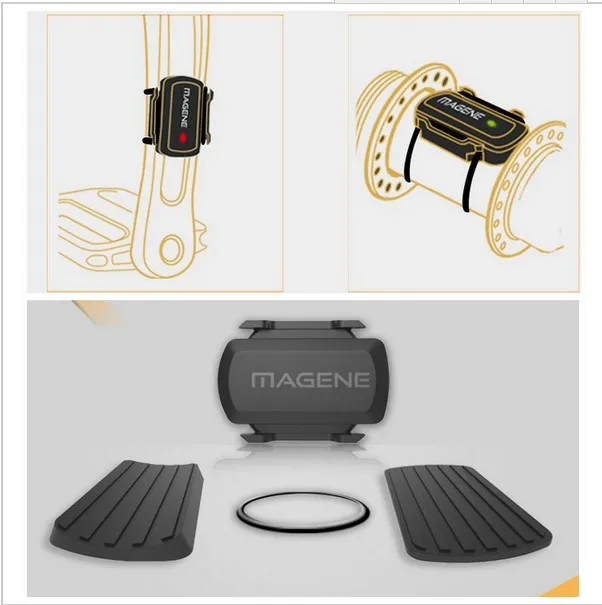 

MAGENE gemini210 Speed Sensor cadence ant+ Bluetooth for Strava garmin bryton bike bicycle computer