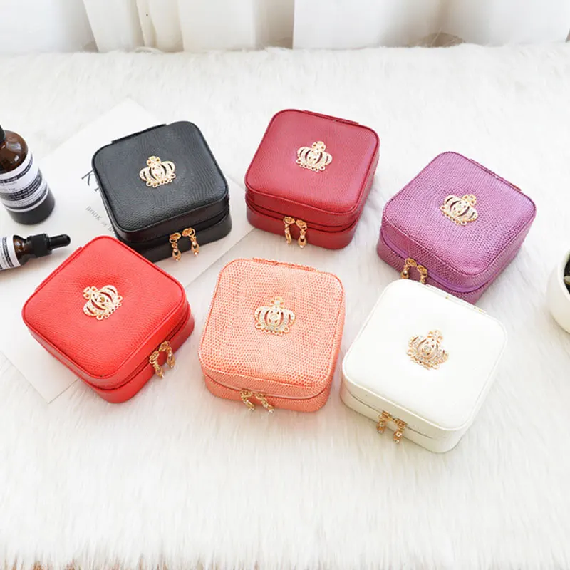 

Portable Travel Jewelry Organizer Box Small Jewelry Storage Boxes Mirrored Holder For Women Rings Earring Necklace Bracelet
