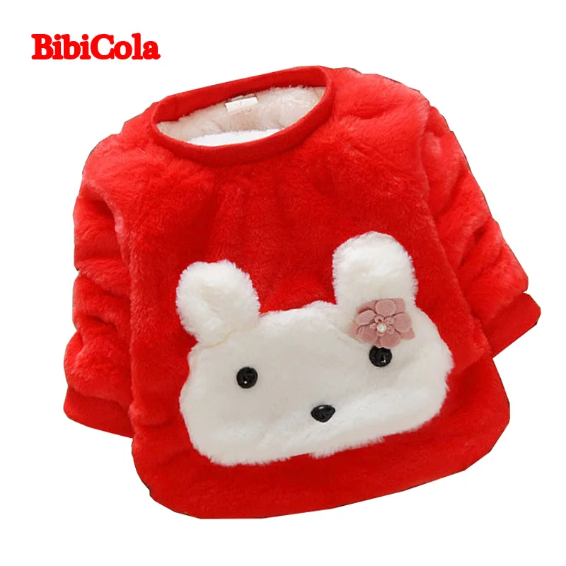 

BibiCola Children Sweater Rabbit Autumn winter 2017 New Baby Girls Sweater Cartoon Sweater O-neck Sweater Toddler Tracksuit
