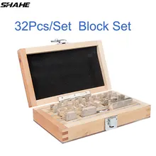 Shahe – bloc de mesure 32 pièces/ensemble, niveau 1 0, jauge, blocs d'étrier, Instruments de mesure