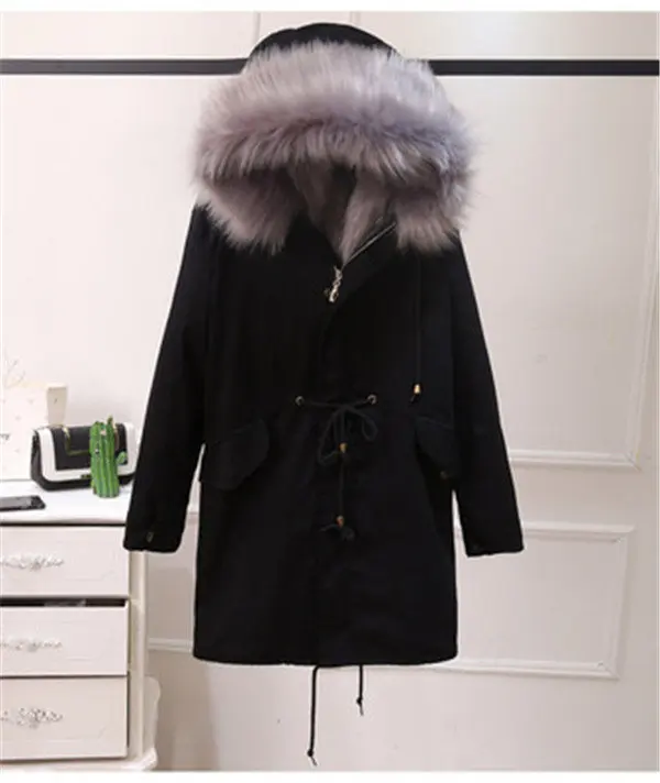 Женское зимнее плотное теплое пальто из искусственного меха, женская модная Съемная Высококачественная парка из искусственного лисьего меха размера плюс, длинная куртка Z595 - Цвет: 9