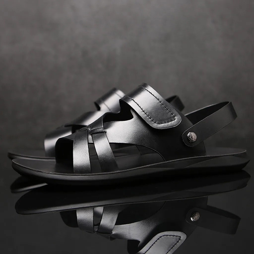 Мужские летние сандалии из натуральной кожи мужская повседневная обувь удобная обувь для пляжа# G4