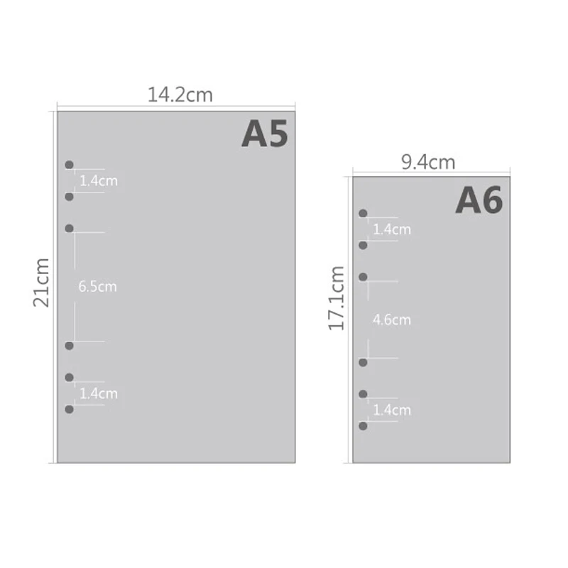 A5 A6 Kawaii Colored Diario Refills Binder Filler Paper 6 Holes Inner Pages Planner Organizer Filler Paper For Filofax
