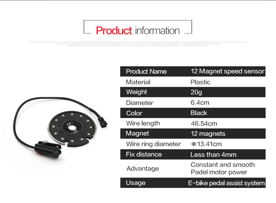Электрическая педаль для велосипеда, 12 магнитов, система PAS, датчик скорости, соединительный двигатель, аксессуары для велоспорта, съемные детали