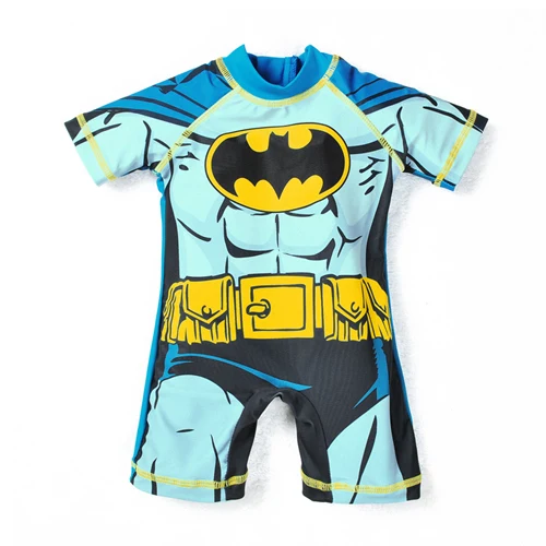 UPF50+ детский купальник с миньонами, купальный костюм с Бэтменом, купальник для мальчиков Капитан Америка, детская спортивная пляжная одежда, детский слитный купальник - Цвет: Batman